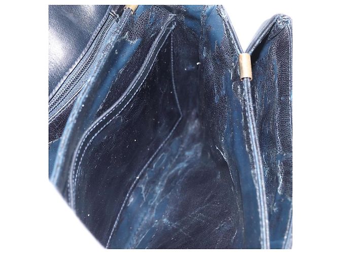 Céline Borsa a Spalla Celine C Sulky in Tela Blu Navy e Oro Auth 176524 D'oro - vista 18