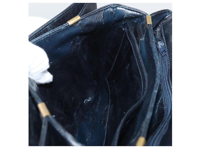 Céline Borsa a Spalla Celine C Sulky in Tela Blu Navy e Oro Auth 176524 D'oro - vista 19