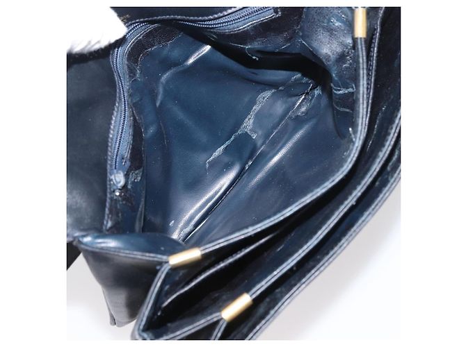 Céline Borsa a Spalla Celine C Sulky in Tela Blu Navy e Oro Auth 176524 D'oro - vista 22