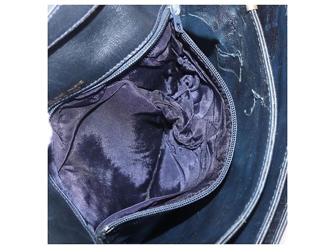 Céline Borsa a Spalla Celine C Sulky in Tela Blu Navy e Oro Auth 176524 D'oro - vista 24