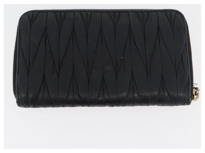 Portafoglio in pelle Miu Miu Matelassé 2 pezzi Nero Rosa Auth ti3907 - vista 10