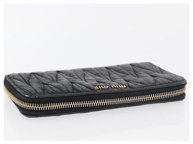 Portafoglio in pelle Miu Miu Matelassé 2 pezzi Nero Rosa Auth ti3907 - vista 12
