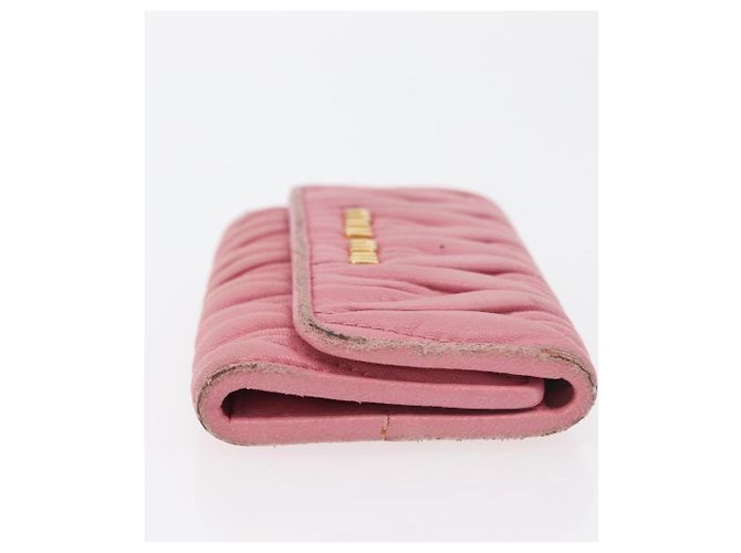 Portafoglio in pelle Miu Miu Matelassé 2 pezzi Nero Rosa Auth ti3907 - vista 4