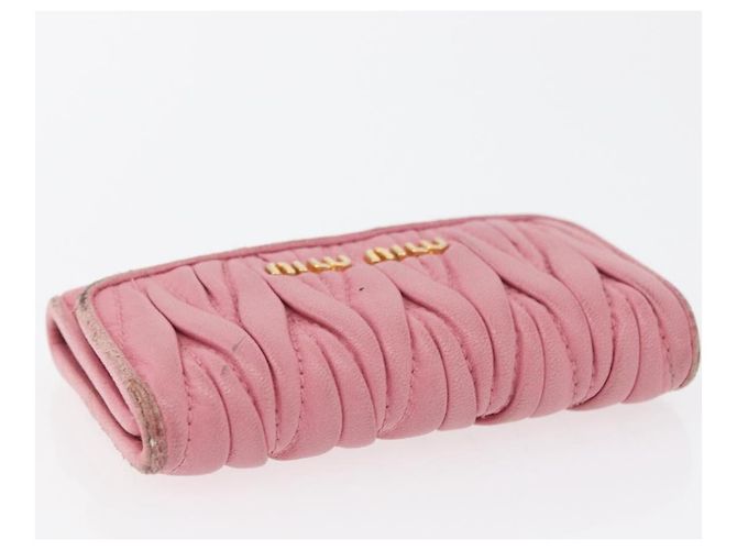 Portafoglio in pelle Miu Miu Matelassé 2 pezzi Nero Rosa Auth ti3907 - vista 5