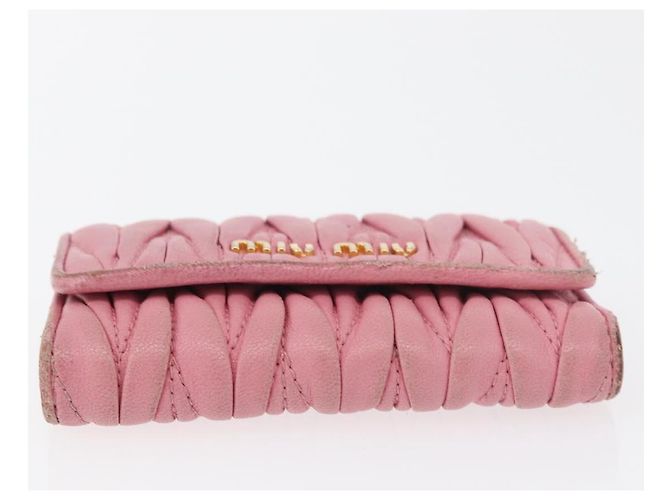 Portafoglio in pelle Miu Miu Matelassé 2 pezzi Nero Rosa Auth ti3907 - vista 6