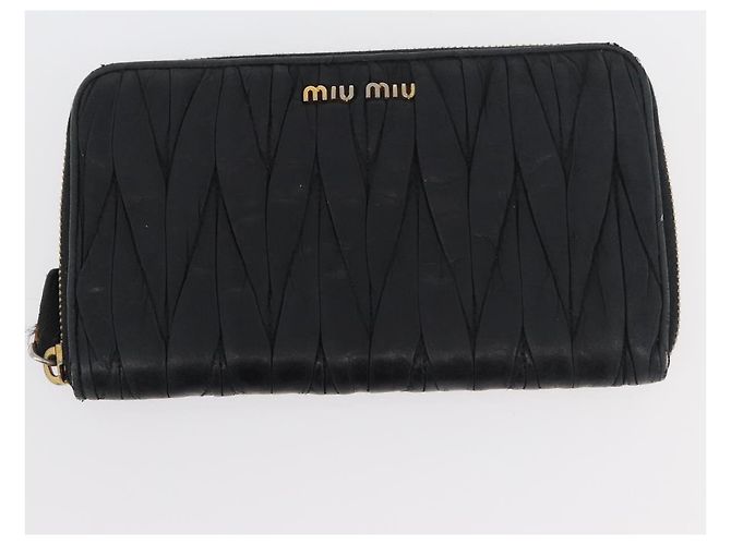 Portafoglio in pelle Miu Miu Matelassé 2 pezzi Nero Rosa Auth ti3907 - vista 9
