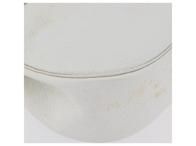 Borsa a Spalla Christian Dior in Pelle Bianca e Oro Auth 176489 Bianco D'oro - vista 10