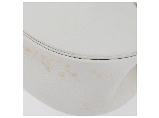 Borsa a Spalla Christian Dior in Pelle Bianca e Oro Auth 176489 Bianco D'oro - vista 11