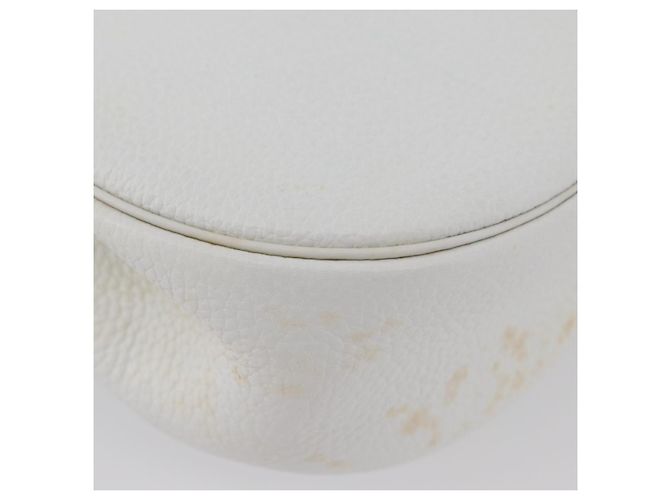 Borsa a Spalla Christian Dior in Pelle Bianca e Oro Auth 176489 Bianco D'oro - vista 12