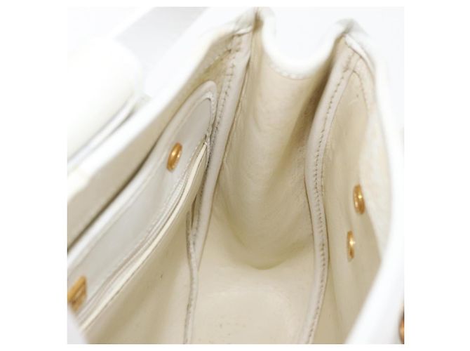Borsa a Spalla Christian Dior in Pelle Bianca e Oro Auth 176489 Bianco D'oro - vista 17