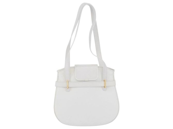 Borsa a Spalla Christian Dior in Pelle Bianca e Oro Auth 176489 Bianco D'oro - vista 3