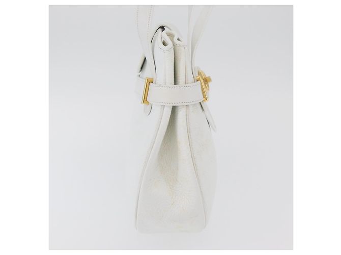 Borsa a Spalla Christian Dior in Pelle Bianca e Oro Auth 176489 Bianco D'oro - vista 5