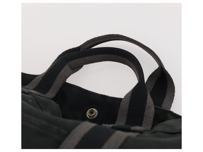 Hermès HERMES Borsa Fourre Tout MM in Tela 2 Set Grigio Nero Auth 175013 Marrone - vista 14