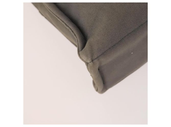 Hermès HERMES Borsa Fourre Tout MM in Tela 2 Set Grigio Nero Auth 175013 Marrone - vista 8