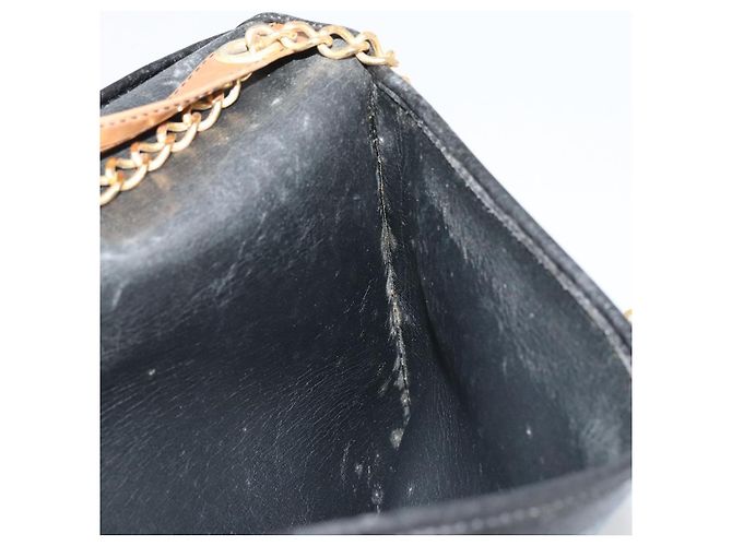 Borsa a spalla con catena Christian Dior in pelle nera e oro Auth 175172 Nero D'oro - vista 18