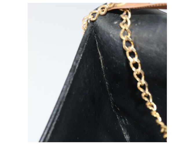 Borsa a spalla con catena Christian Dior in pelle nera e oro Auth 175172 Nero D'oro - vista 19