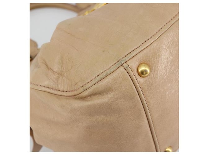 Borsa a mano Miu Miu in pelle beige oro Auth 175444A D'oro - vista 15