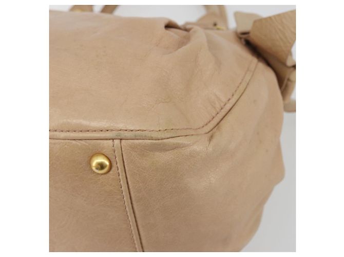 Borsa a mano Miu Miu in pelle beige oro Auth 175444A D'oro - vista 16