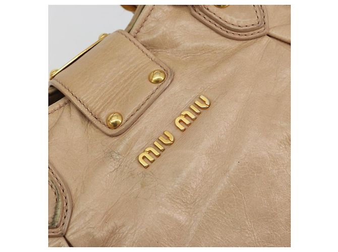 Borsa a mano Miu Miu in pelle beige oro Auth 175444A D'oro - vista 17