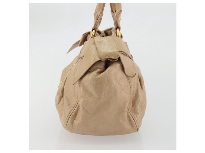 Borsa a mano Miu Miu in pelle beige oro Auth 175444A D'oro - vista 4