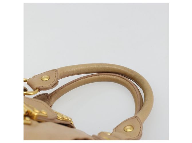 Borsa a mano Miu Miu in pelle beige oro Auth 175444A D'oro - vista 8