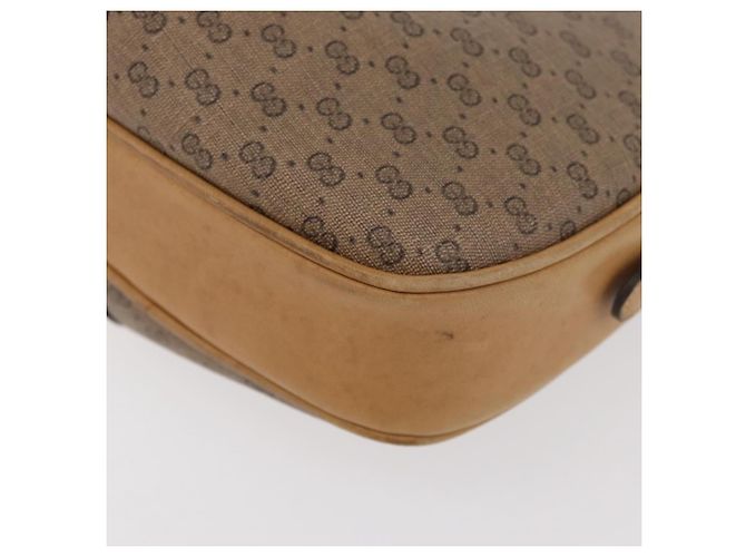 Gucci Borsa a spalla Micro GG Supreme in PVC Beige Oro Auth BA12144 D'oro - vista 13
