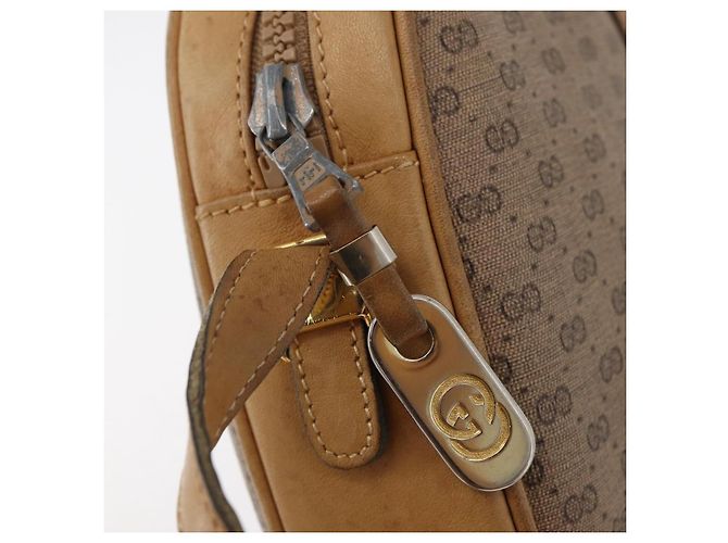 Gucci Borsa a spalla Micro GG Supreme in PVC Beige Oro Auth BA12144 D'oro - vista 14
