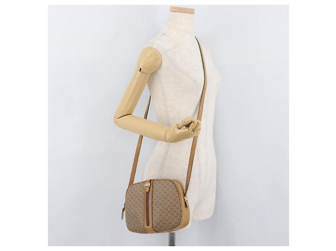Gucci Borsa a spalla Micro GG Supreme in PVC Beige Oro Auth BA12144 D'oro - vista 22
