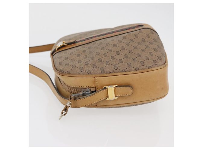 Gucci Borsa a spalla Micro GG Supreme in PVC Beige Oro Auth BA12144 D'oro - vista 5