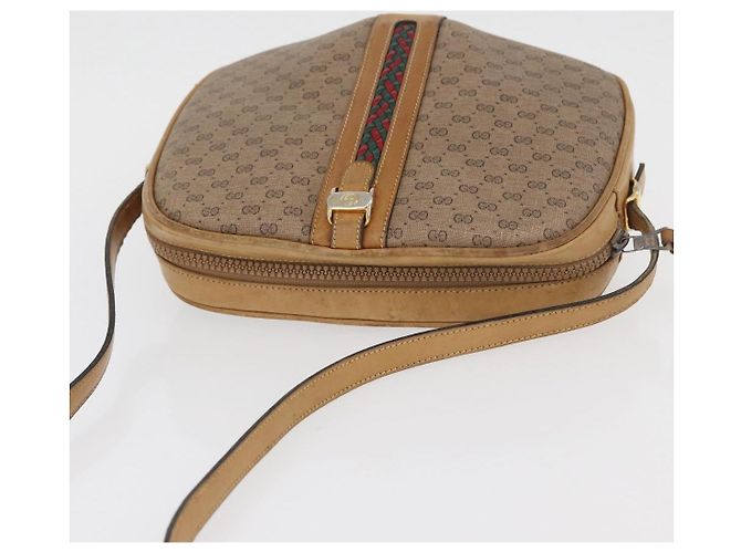 Gucci Borsa a spalla Micro GG Supreme in PVC Beige Oro Auth BA12144 D'oro - vista 6