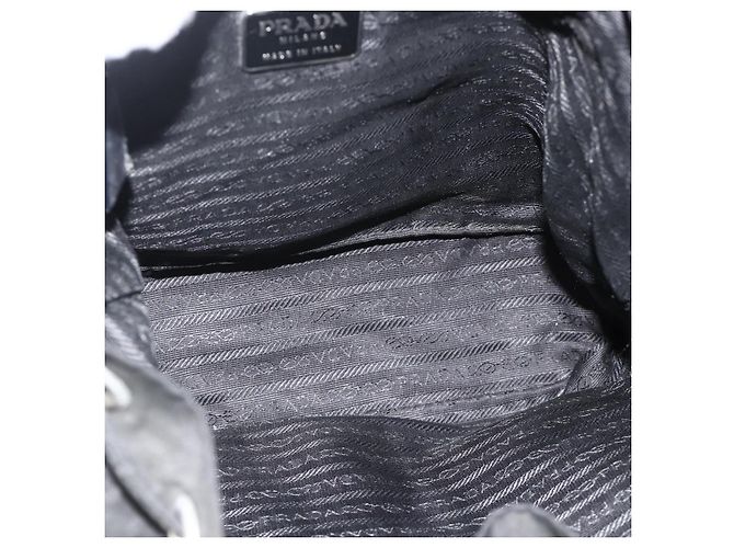PRADA Backpack Nylon Black Silver Auth YKZ1087 Silvery - view 11