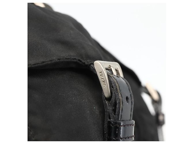 PRADA Backpack Nylon Black Silver Auth YKZ1087 Silvery - view 20