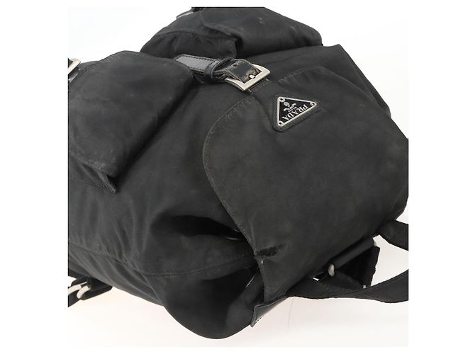 PRADA Backpack Nylon Black Silver Auth YKZ1087 Silvery - view 6