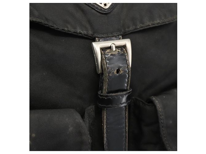 PRADA Backpack Nylon Black Silver Auth YKZ1087 Silvery - view 9