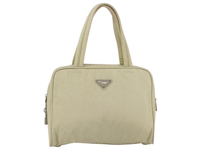 PRADA Borsa a mano in nylon avorio argento Auth 175267 Crudo - vista 13