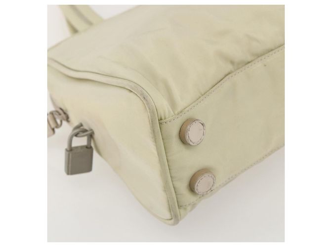 PRADA Borsa a mano in nylon avorio argento Auth 175267 Crudo - vista 14