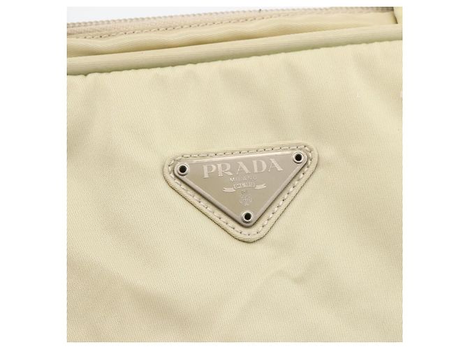 PRADA Borsa a mano in nylon avorio argento Auth 175267 Crudo - vista 18