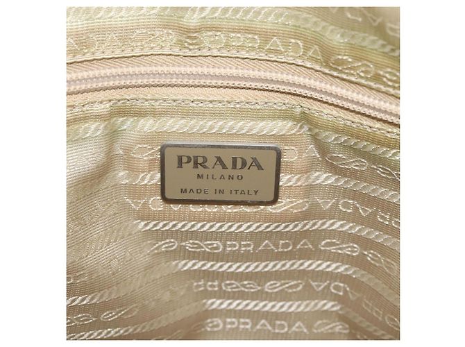 PRADA Borsa a mano in nylon avorio argento Auth 175267 Crudo - vista 19