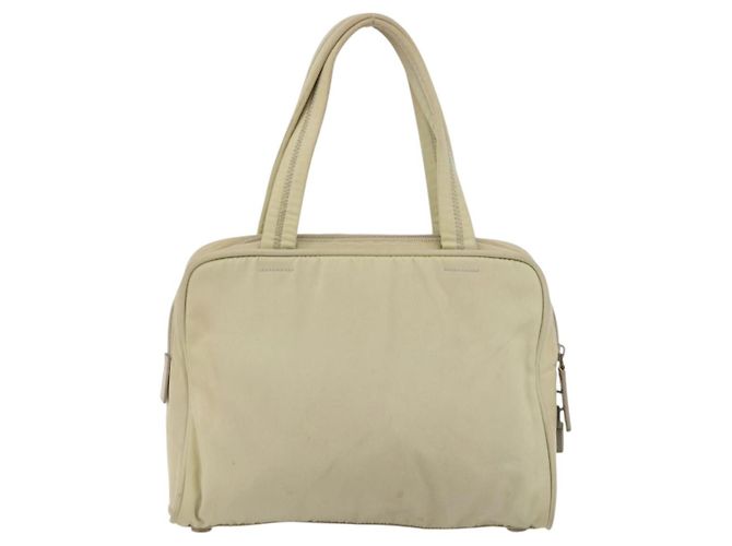 PRADA Borsa a mano in nylon avorio argento Auth 175267 Crudo - vista 2