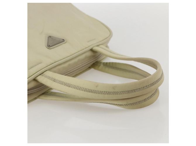 PRADA Borsa a mano in nylon avorio argento Auth 175267 Crudo - vista 7