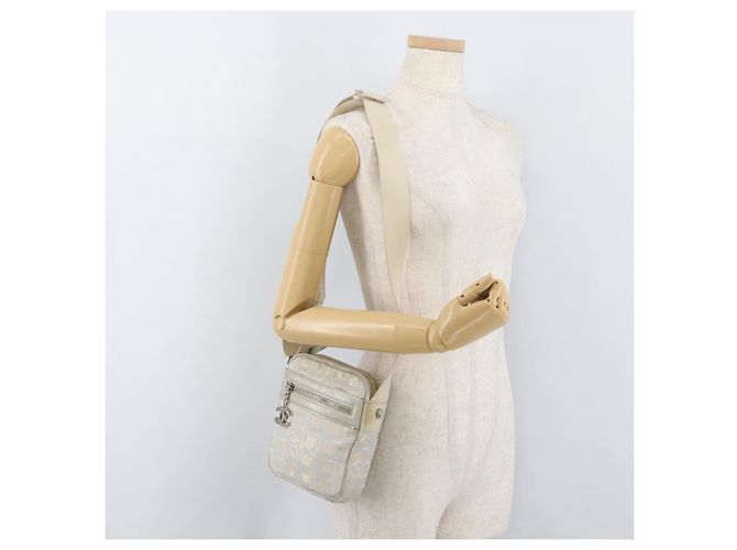 CHANEL Nuova linea da viaggio Borsa a spalla in nylon beige CC Auth ka3980A - vista 23