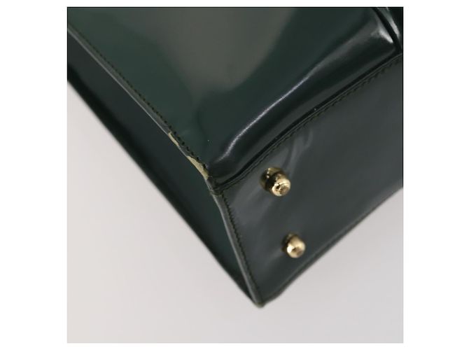 Borsa Tote GUCCI Pelle verniciata Verde Oro 002 406 0425 Auth bs34366 D'oro - vista 11