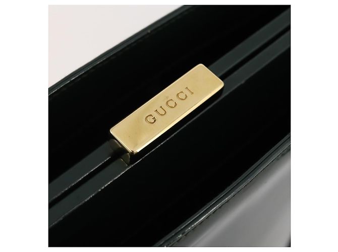 Borsa Tote GUCCI Pelle verniciata Verde Oro 002 406 0425 Auth bs34366 D'oro - vista 14