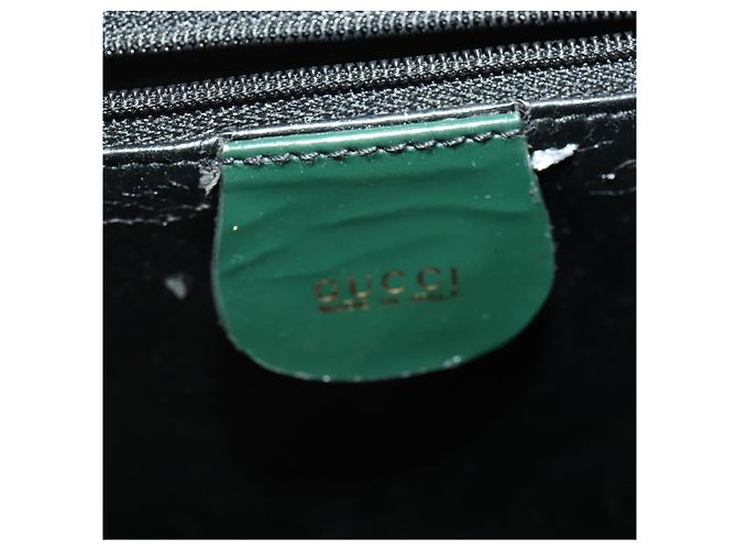 Borsa Tote GUCCI Pelle verniciata Verde Oro 002 406 0425 Auth bs34366 D'oro - vista 18
