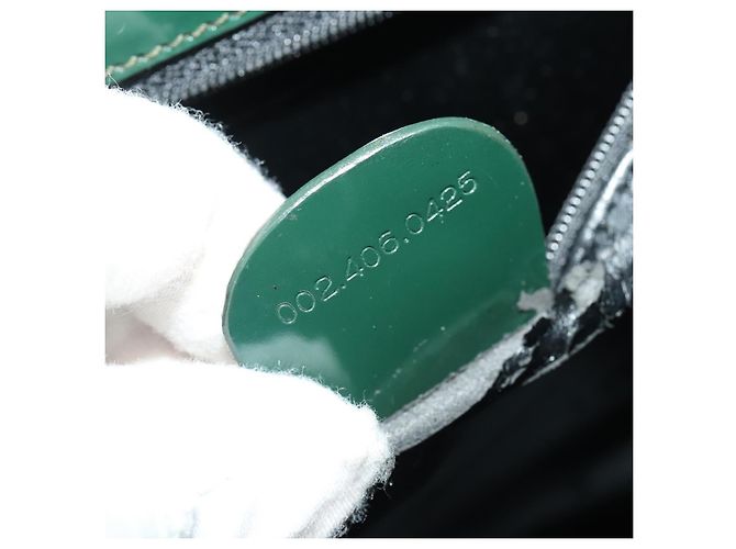 Borsa Tote GUCCI Pelle verniciata Verde Oro 002 406 0425 Auth bs34366 D'oro - vista 21