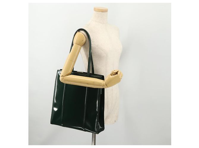 Borsa Tote GUCCI Pelle verniciata Verde Oro 002 406 0425 Auth bs34366 D'oro - vista 22