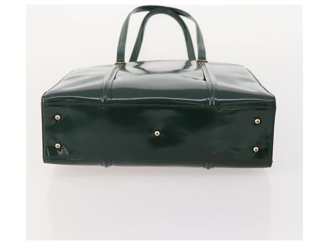 Borsa Tote GUCCI Pelle verniciata Verde Oro 002 406 0425 Auth bs34366 D'oro - vista 9