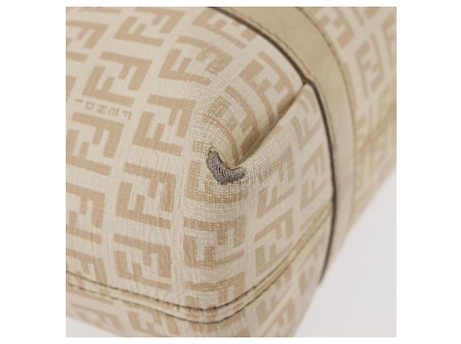 Borsa a mano in tela Zucchino FENDI avorio e oro Auth 175493 - vista 10