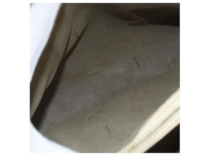 Borsa a mano in tela Zucchino FENDI avorio e oro Auth 175493 - vista 18