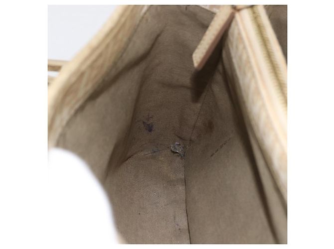 Borsa a mano in tela Zucchino FENDI avorio e oro Auth 175493 - vista 19